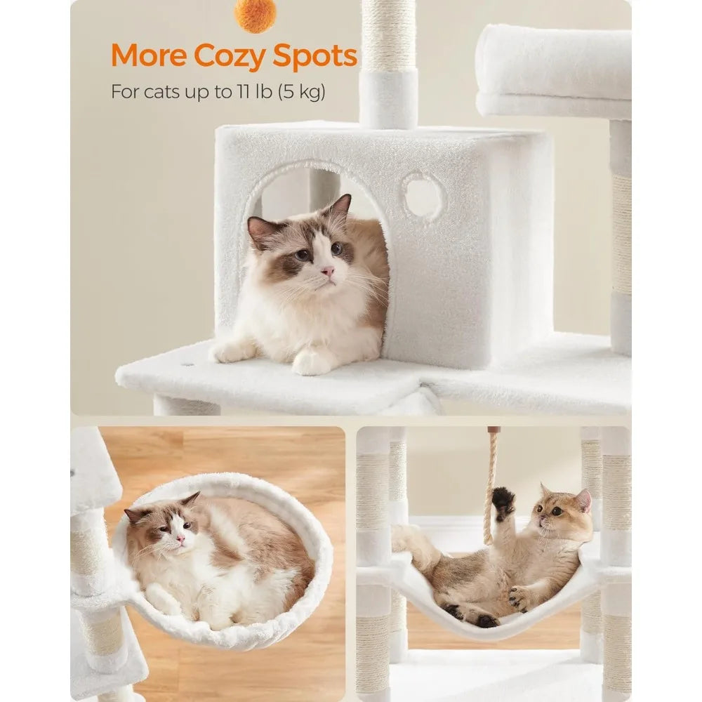 XMSJ Cat Tree Indoor Tower With Scratching Posts And Caves