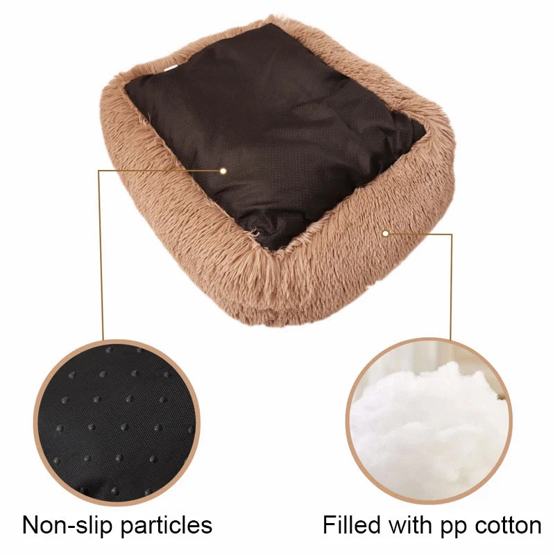 Rectangle Plush Dog Bed Winter Warm Mat For Pet Comfort