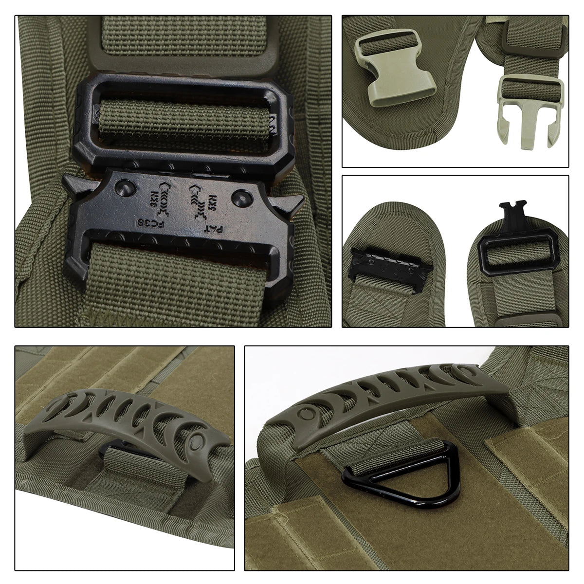 Tactical Nylon Dog Harness With Molle Pouches Adjustable