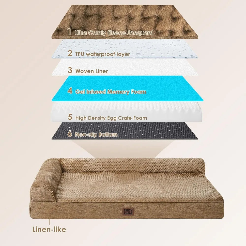 Breed Recommendation Memory Foam Dog Bed Orthopedic Removable Washable Cover