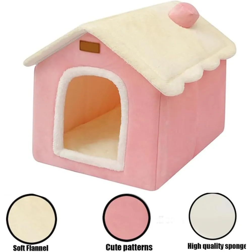 Foldable Indoor Memory Sponge Dog House Bed With Cushion Comfort