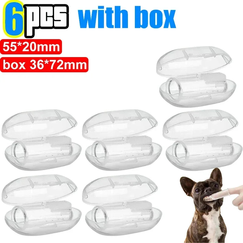 Silicone Fingertip Pet Toothbrush for Dogs and Cats