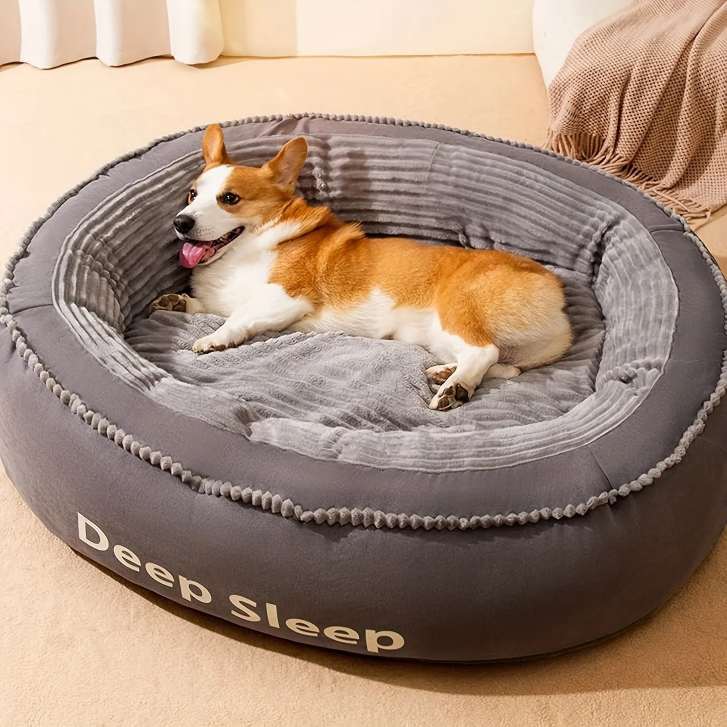 NONECN Donut Pet Bed Washable Cushion For Dogs And Cats