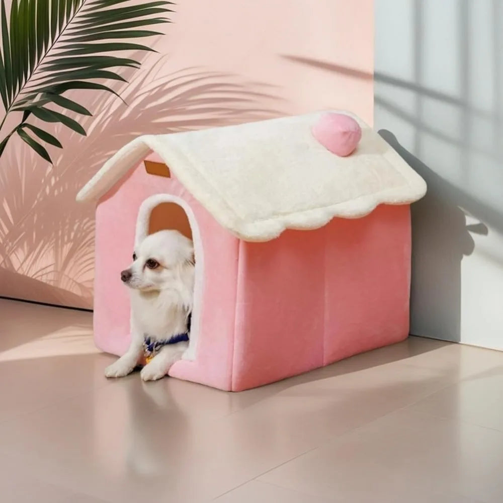 Foldable Indoor Memory Sponge Dog House Bed With Cushion Comfort