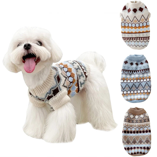 Luxurious Knitted Dog Sweater Coat For Chihuahua French Bulldog Winter