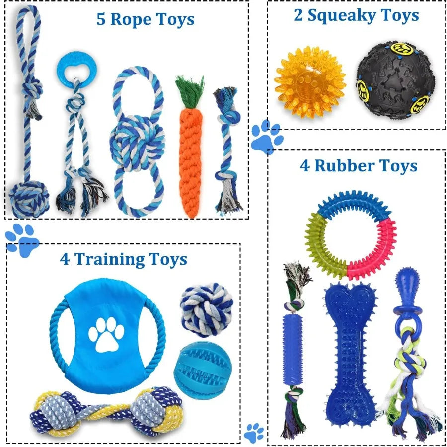 Hign-concerned 15Pack Interactive Dog Toys For Chew And Teething