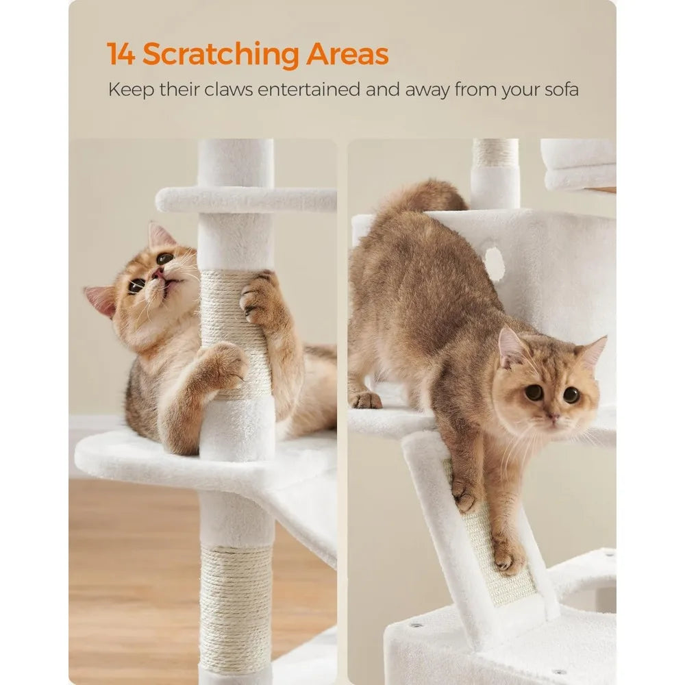 XMSJ Cat Tree Indoor Tower With Scratching Posts And Caves