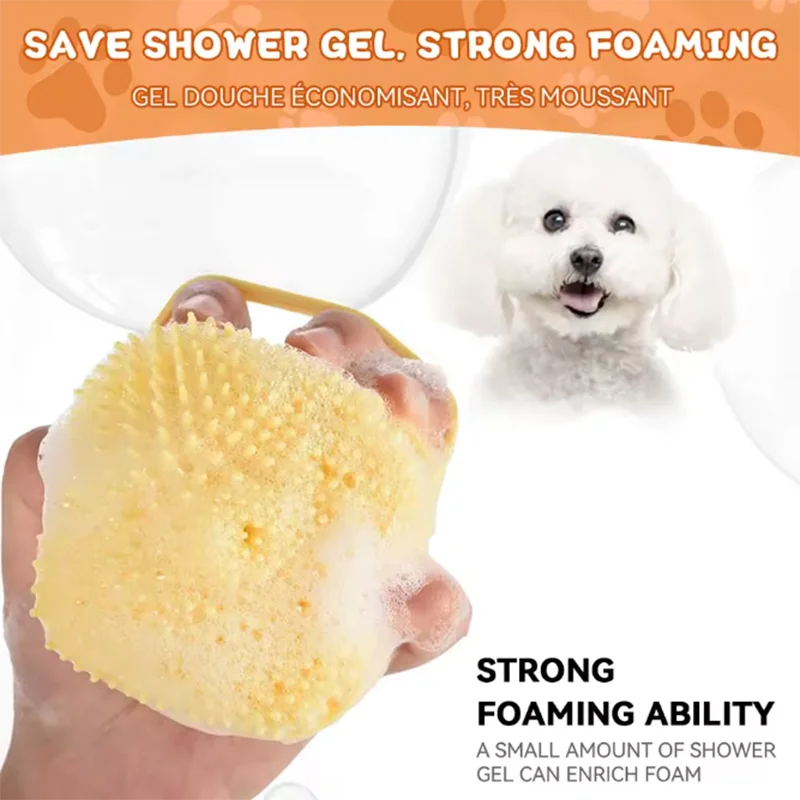 Pet Bath Massage Brush Silicone Safe Tool For Dogs Cats