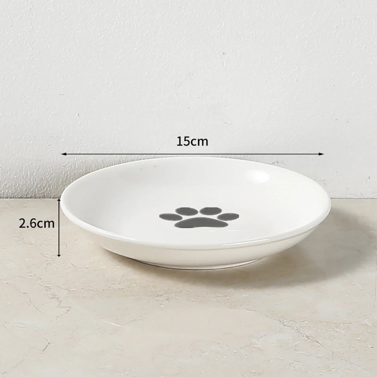 Ceramic Cat Food Bowl Whisker Friendly Shallow Dish Non Slip