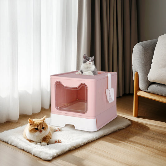 Feature Cat Litter Box Detachable Front Entry With Scoop Drawer