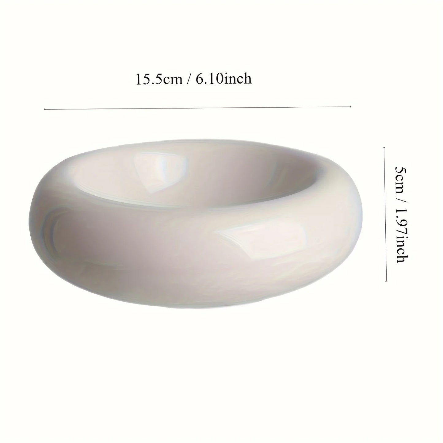 Ceramic Cat Bowl Donut Shape Non Slip Anti Fall Pet Dish