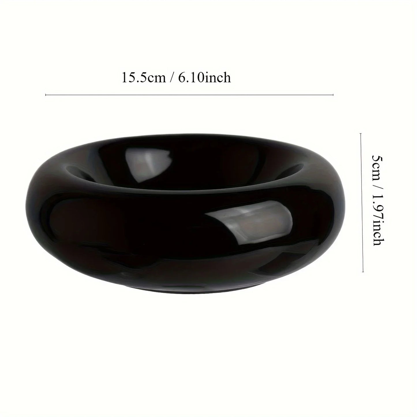 Ceramic Cat Bowl Donut Shape Non Slip Anti Fall Pet Dish