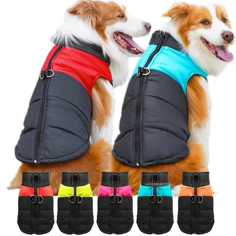 Waterproof Warm Dog Coat Jacket With Padded Zipper
