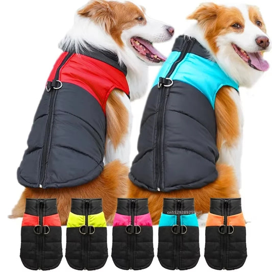 Waterproof Warm Dog Coat Jacket With Padded Zipper