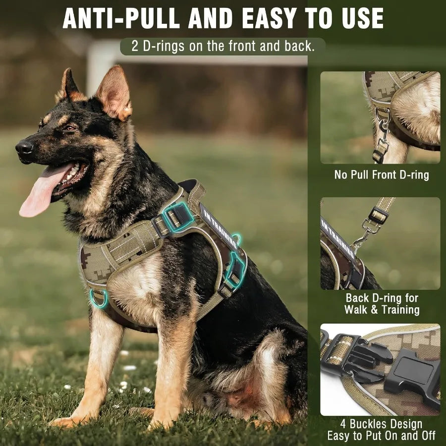 Hign Concerned Chemical Tactical Dog Harness And Reflective Leash Set