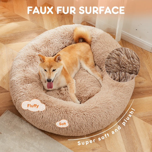 Calming Faux Fur Dog Bed