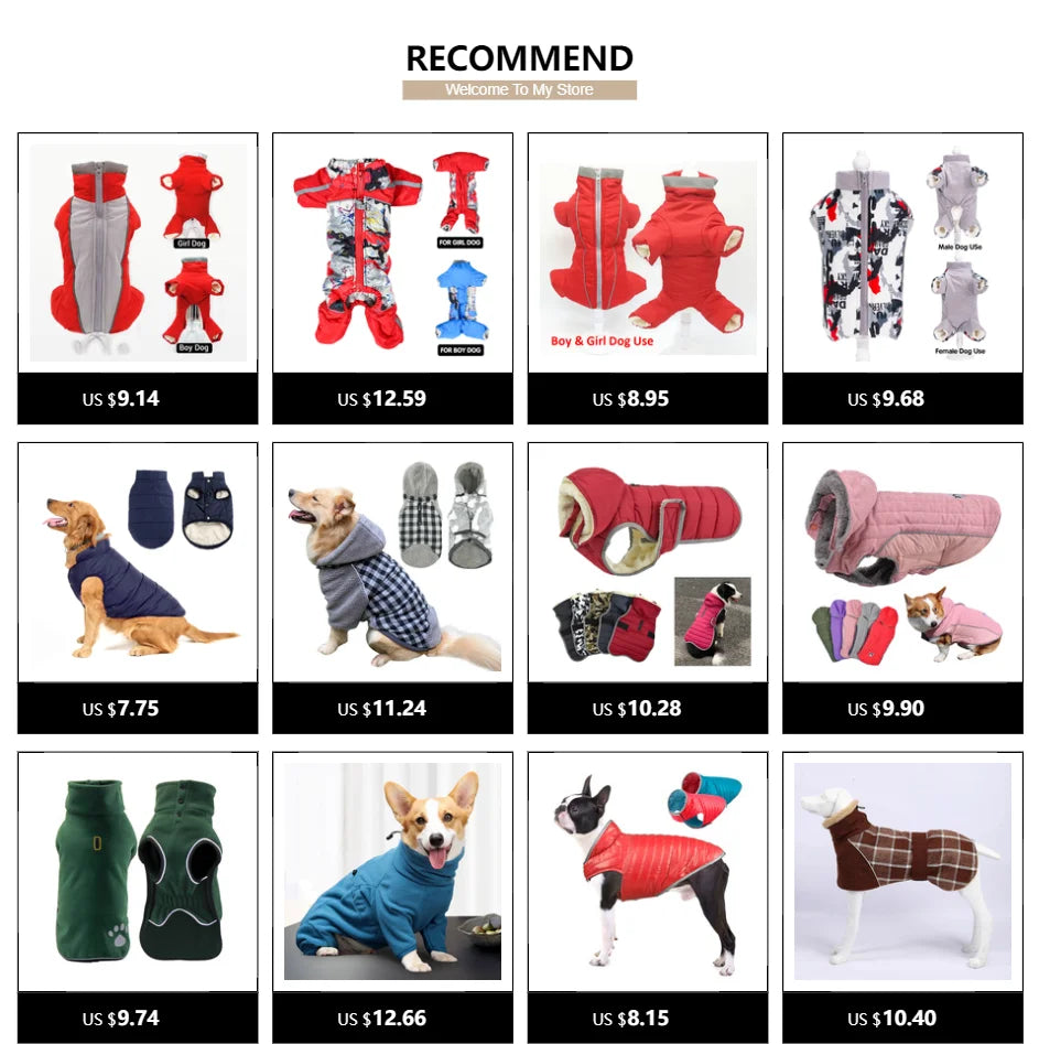 Glorious Kek Winter Dog Overalls Jacket Waterproof Lightweight Padded