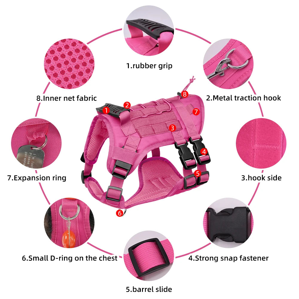 High Concerned Tactical Dog Harness No Pull With Handle