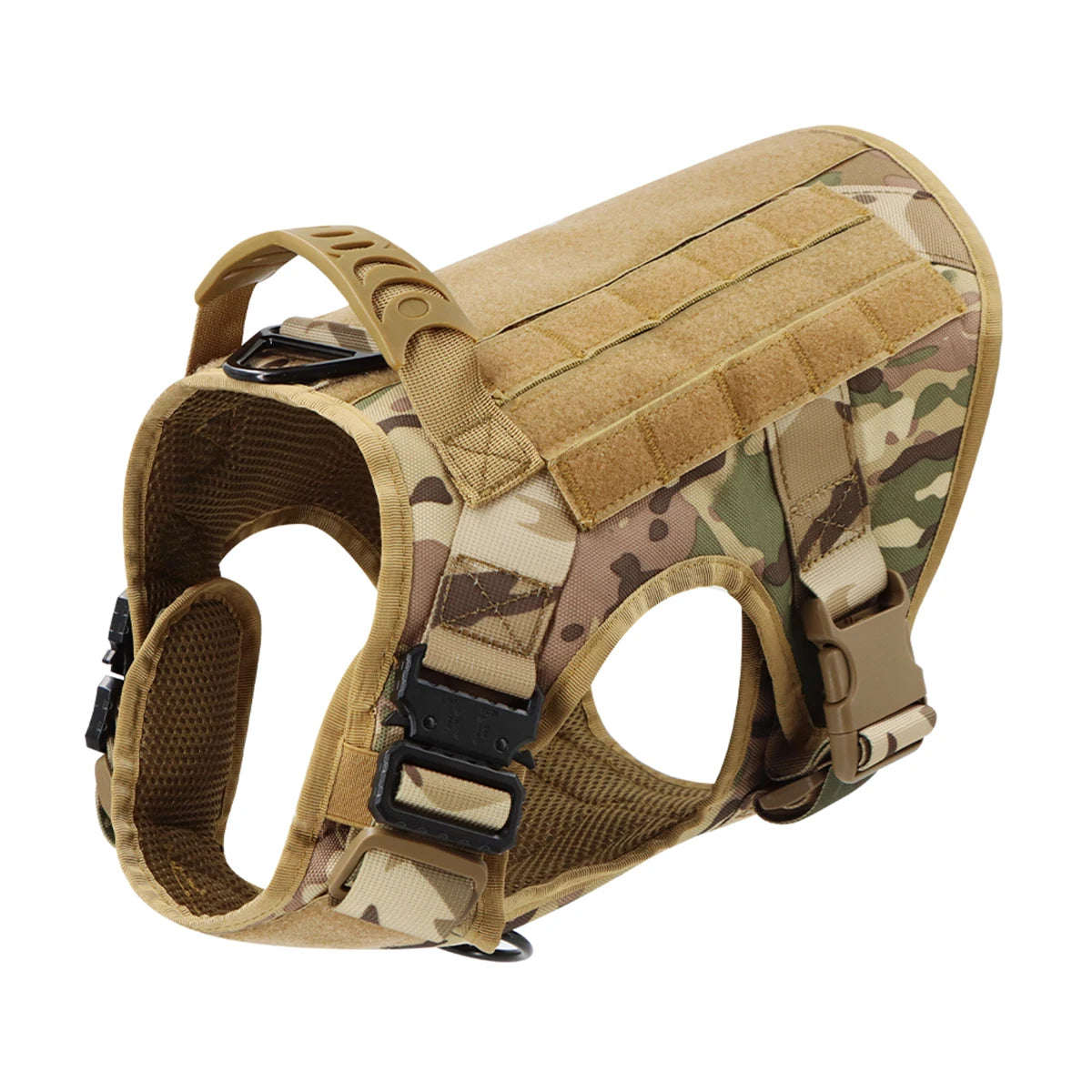Tactical Nylon Dog Harness With Molle Pouches Adjustable
