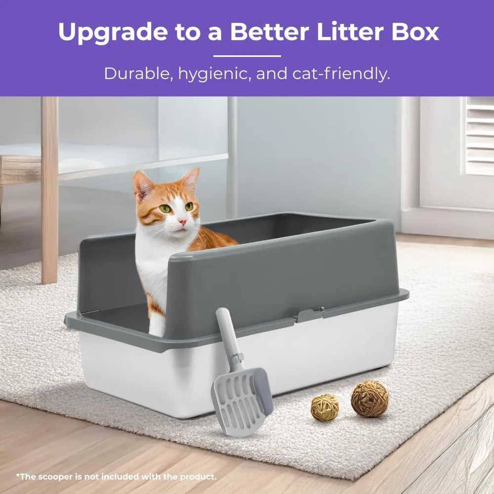 Stainless Steel Litter Box With Lid Enclosure For Large Cats