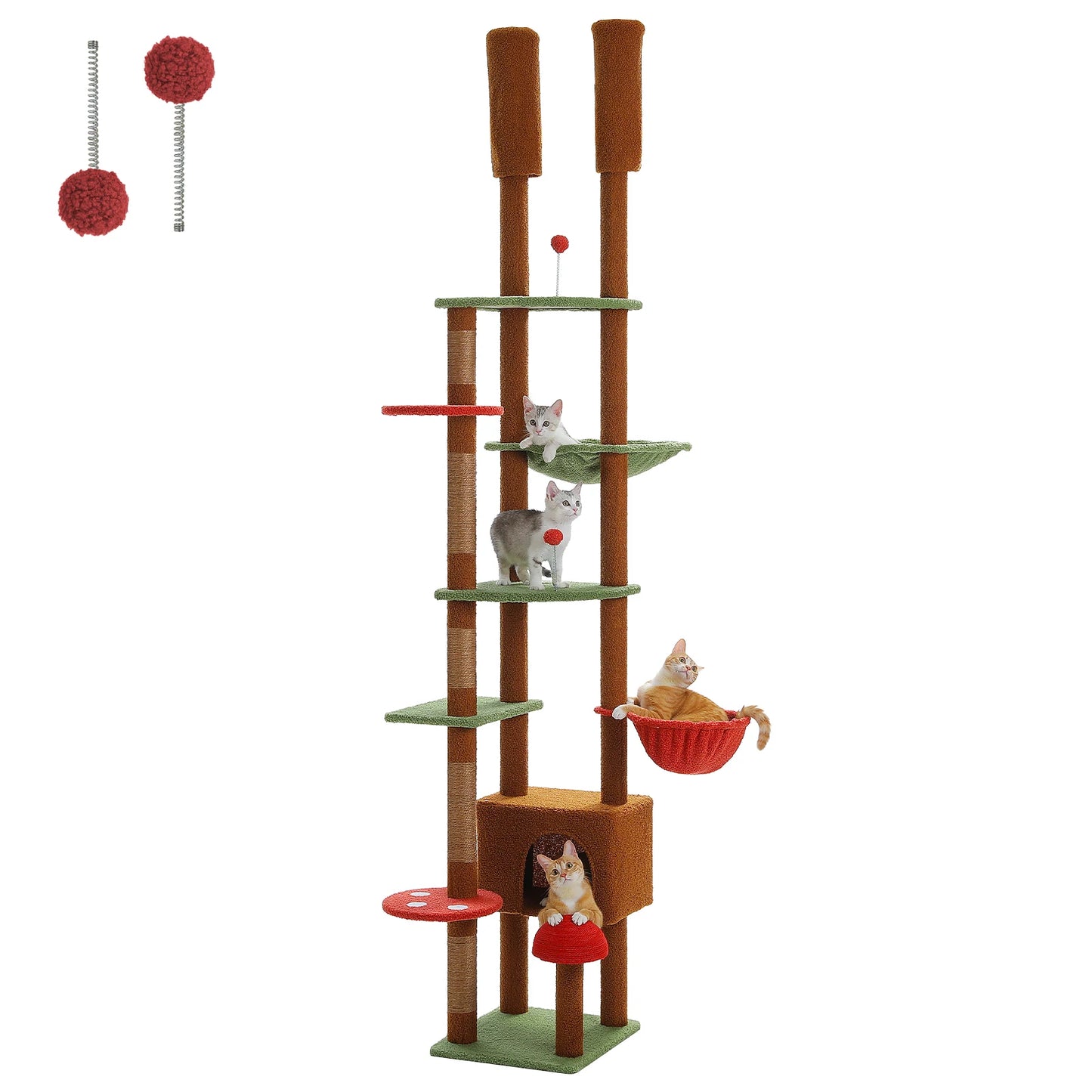 PAWZ Road Height Adjustable Cat Tree With Sisal Posts