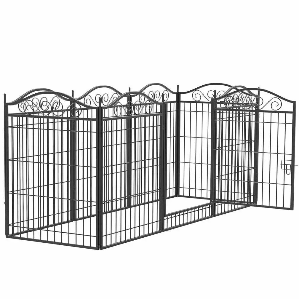 BINGOPAW Heavy Duty 8 Panel Metal Dog Playpen with Gate