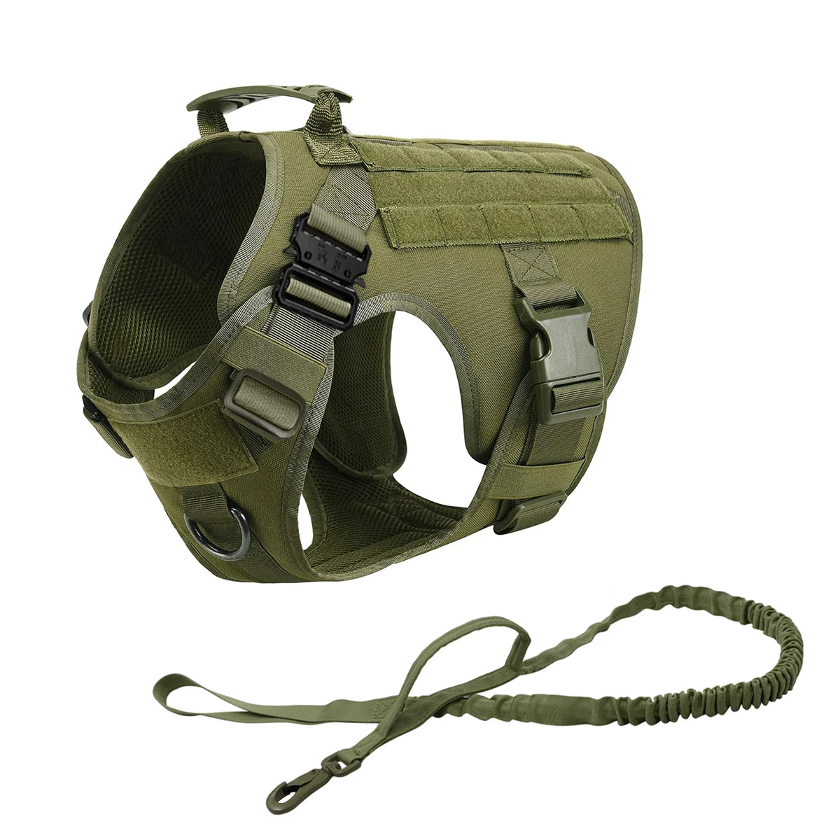 Tactical Nylon Dog Harness With Molle Pouches Adjustable
