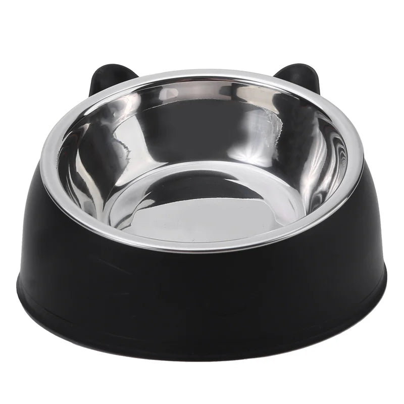 Stainless Steel Cat Feeding Bowl With Inclined Design For Cats