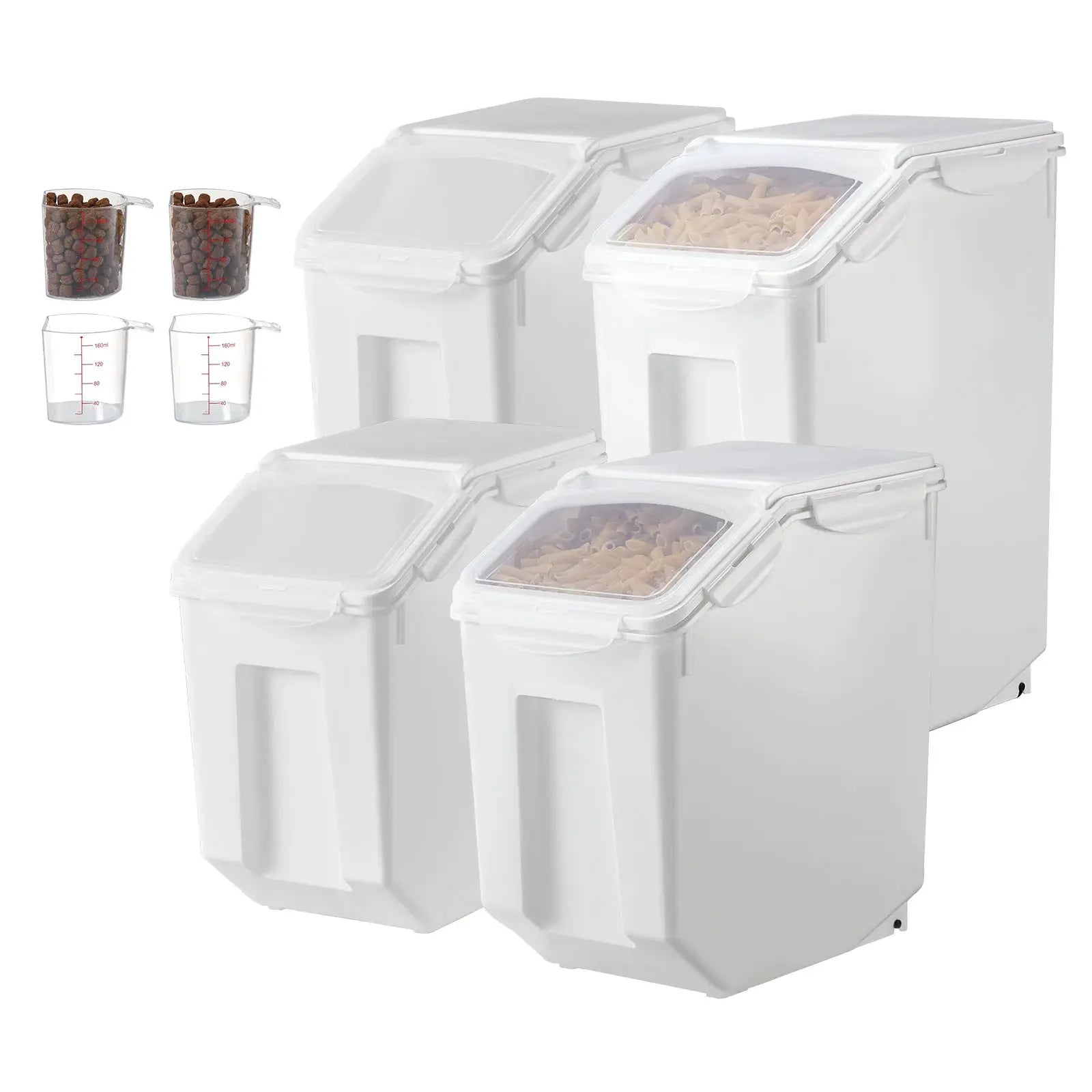 VEVOR 4pcs Rice Storage Container Large Dog Food Dispenser Bin, Kitchen Ingredient Grain Cereal Bin Pet food Containers by Furtastic Pet Essentials