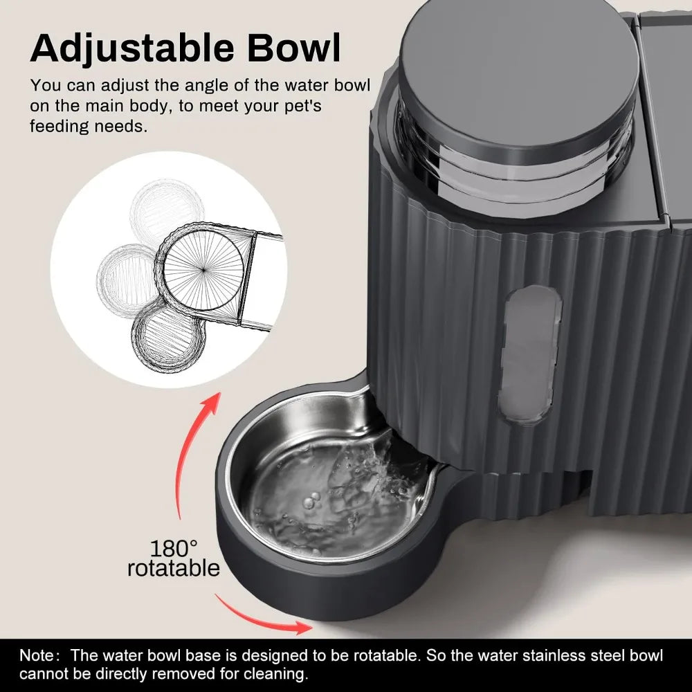 Automatic Gravity Cat Food Feeder And Water Dispenser Stainless Steel