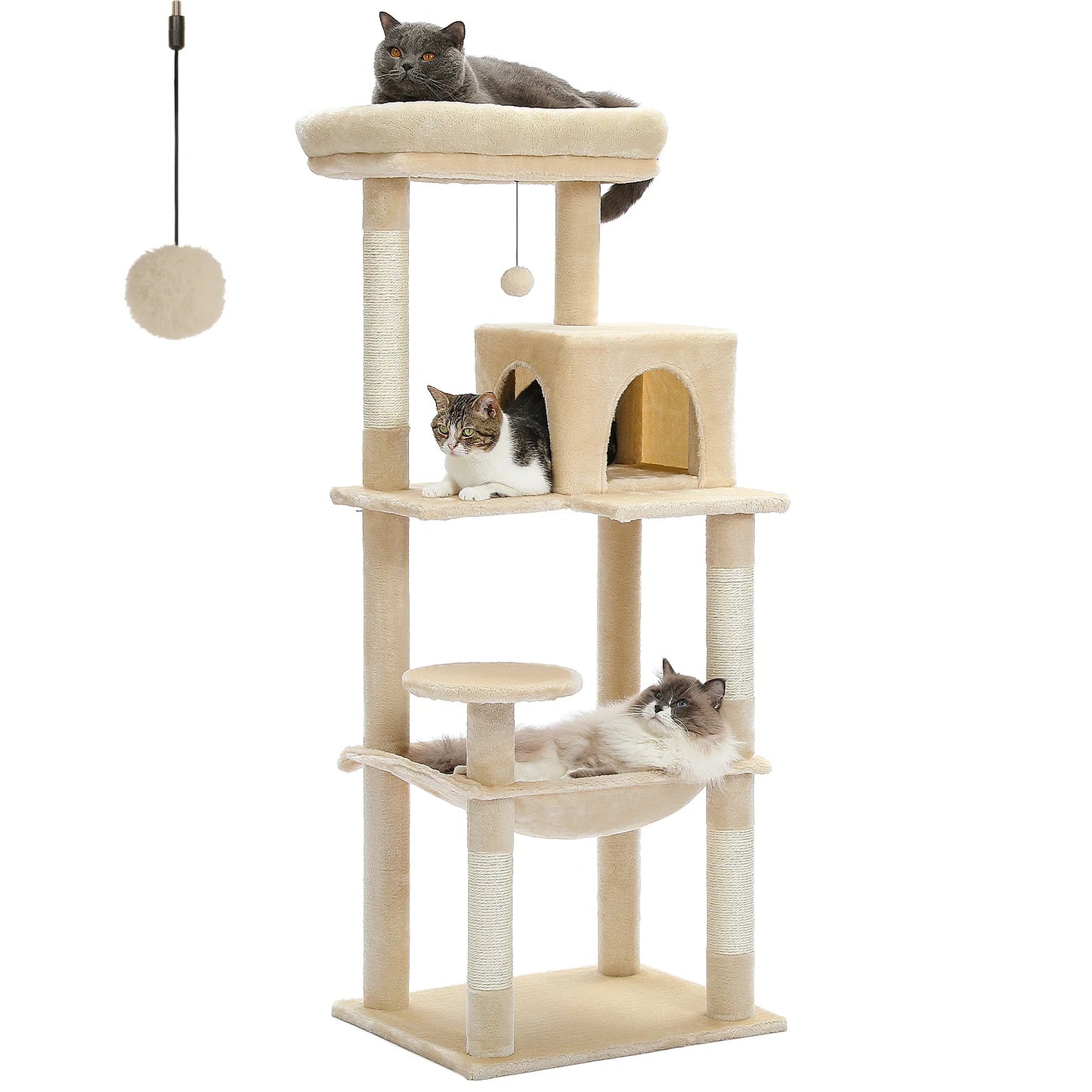 PAWZ Road Indoor Cat Tree 5-Level Tower With Hammock