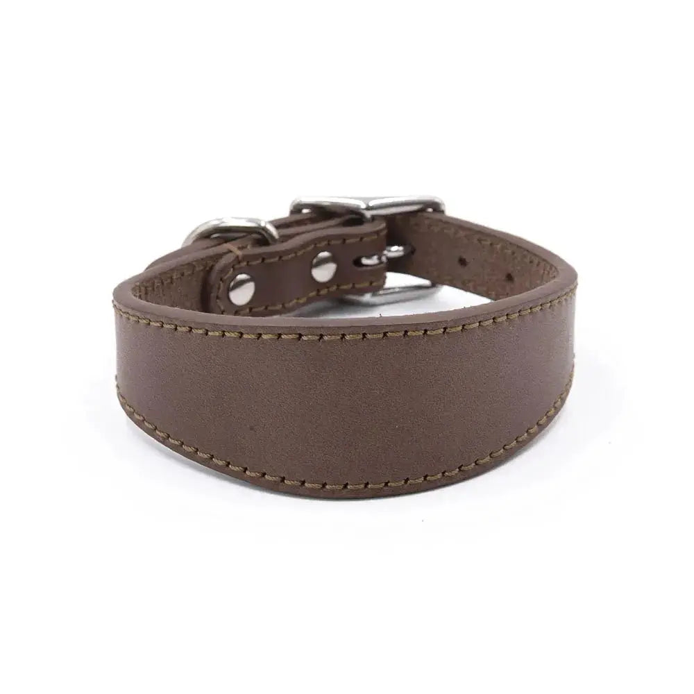 Simple and Adjustable Real Leather Greyhound Collar Wide Huibit Collar Adjustable for Small and Medium Dog Collars Pet Supplies by Furtastic Pet Essentials