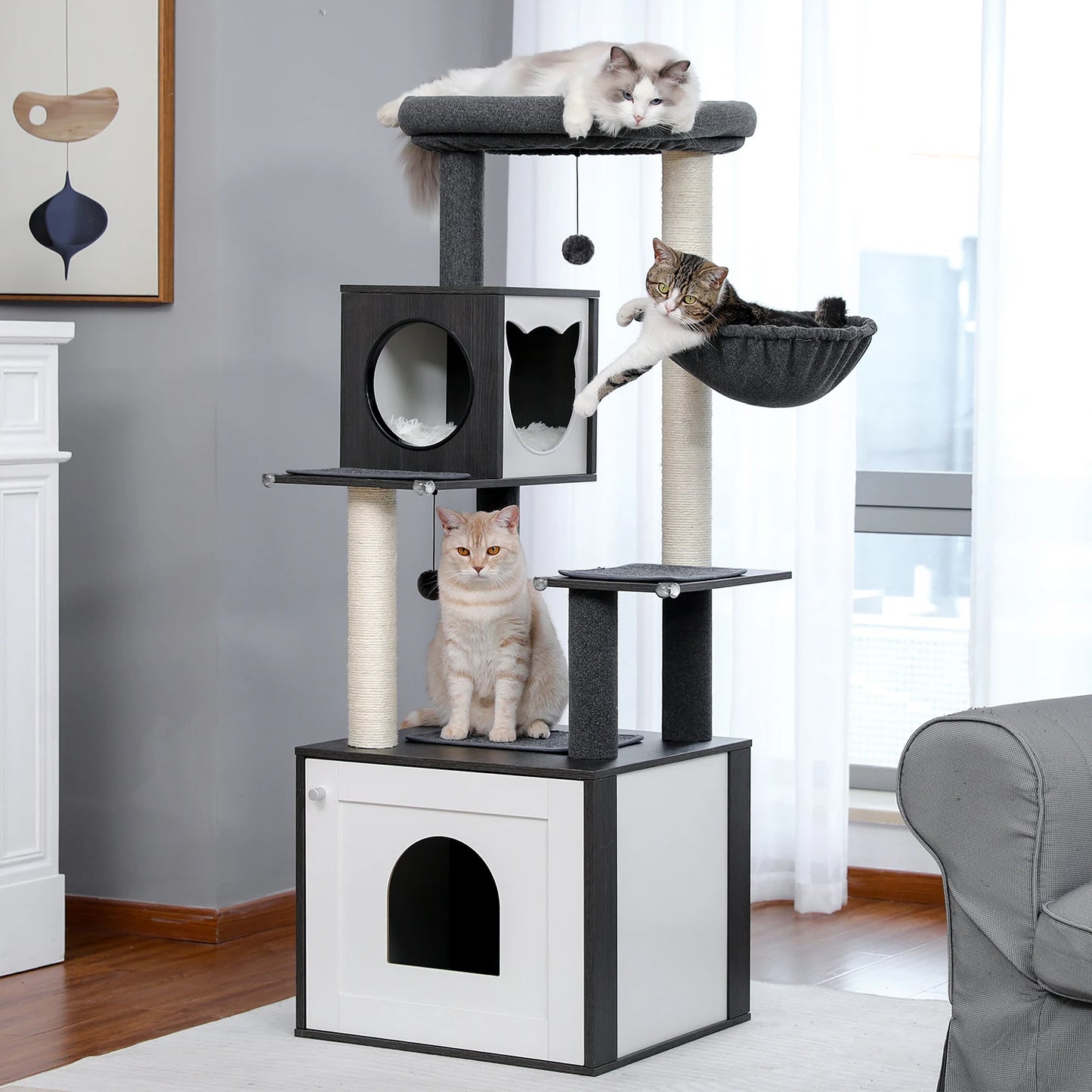PAWZ Road Multi-Level Cat Tree Tower With Scratching Posts Durable