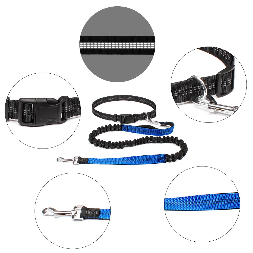 NONECN Hand Free Dog Leash Waist Belt for Walking Jogging