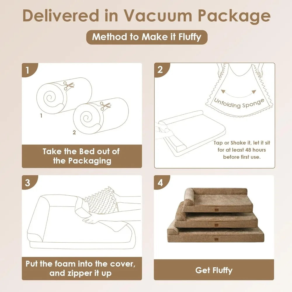 Breed Recommendation Memory Foam Dog Bed Orthopedic Removable Washable Cover