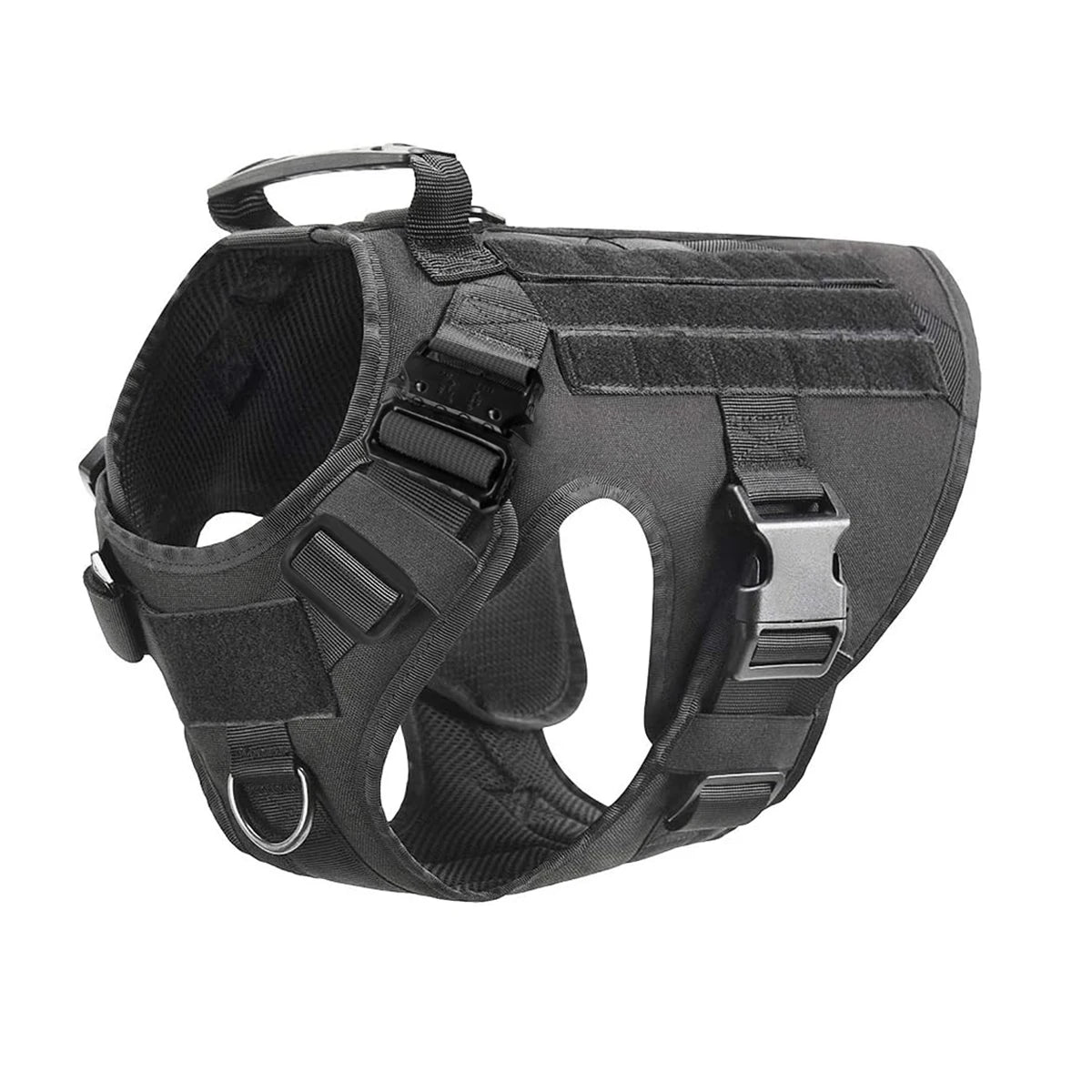 Tactical Nylon Dog Harness With Molle Pouches Adjustable