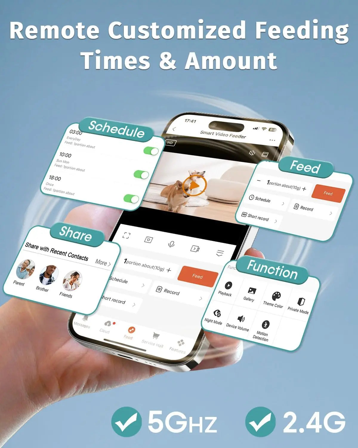 Smart Automatic Dog Feeder With Camera And WiFi Control