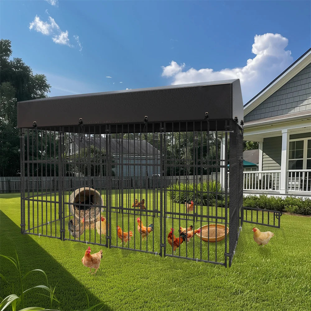 BORWARTH Heavy Duty Dog Kennel Playpen With Roof Cover