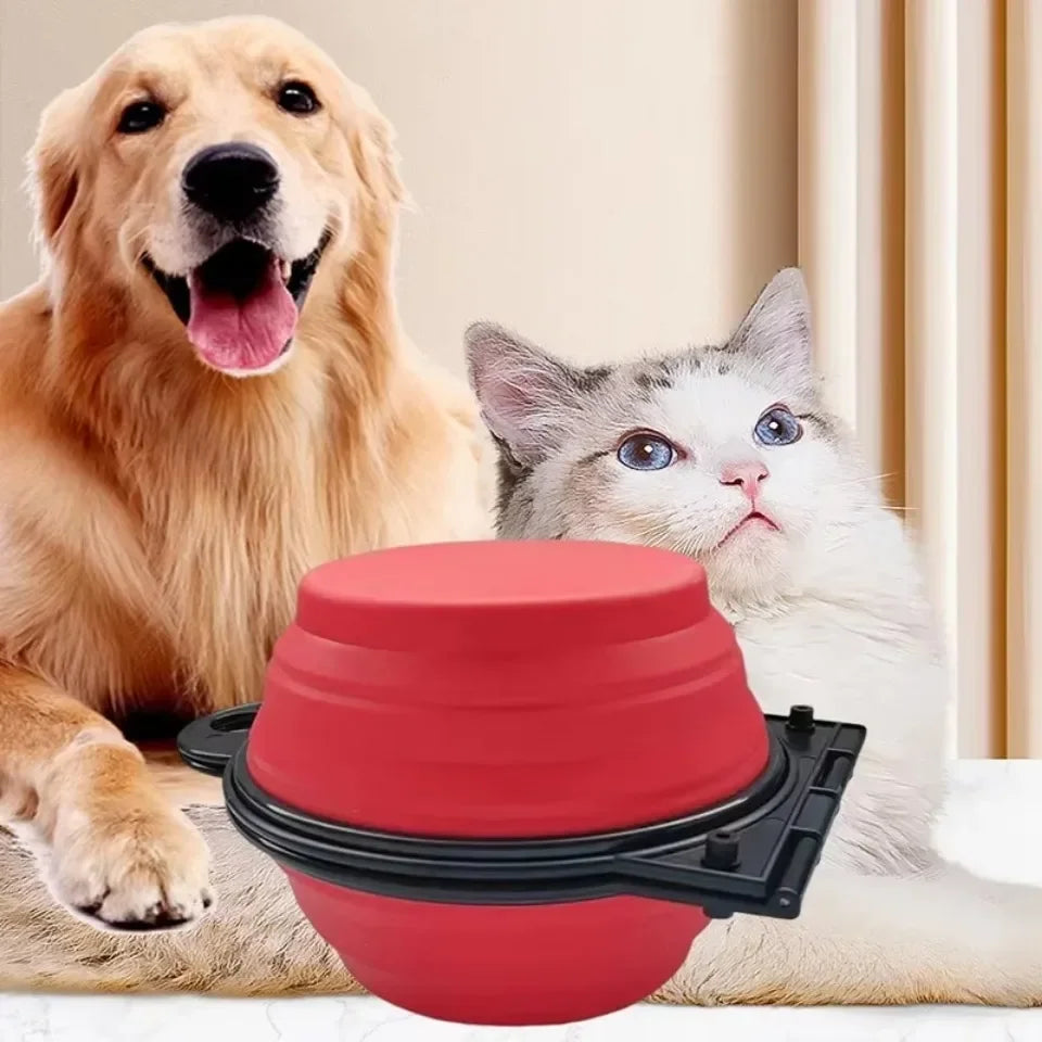 ZHUOJI 2-in-1 Foldable Dual Feeding Bowl for Dogs and Cats