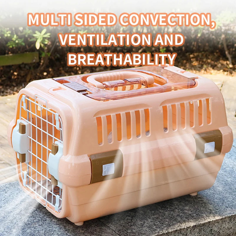 Outdoor Portable Cat Carrier Large Capacity Ventilated Cage For Pets