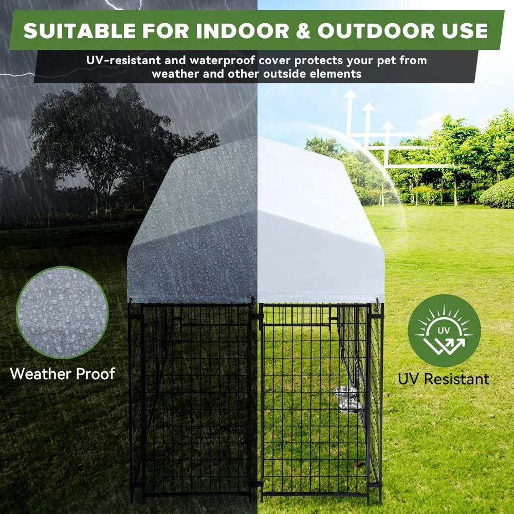 HUANZHUANG Outdoor Dog Kennel Heavy Duty Welded Wire With Lock