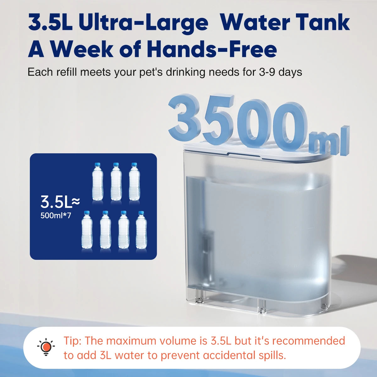 Booteely Stainless Steel Cat Water Dispenser Bowl