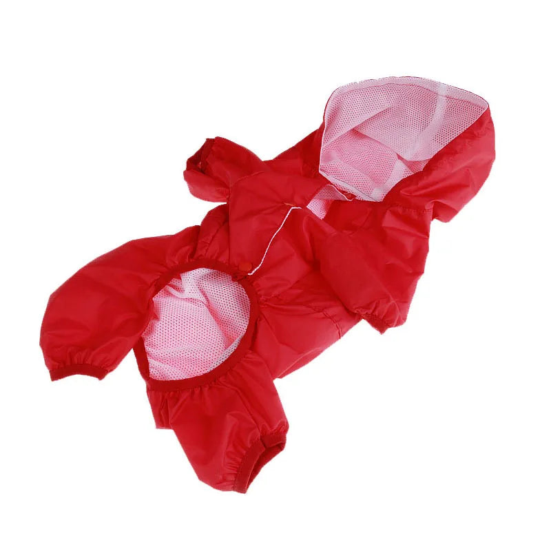 DZOMNOK Dog Cat Raincoat Waterproof Hooded Jumpsuit