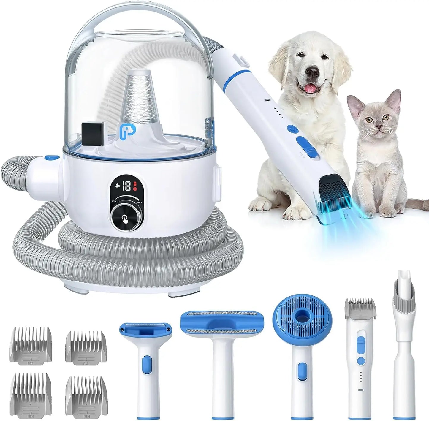 Hign-concerned Pet Grooming Vacuum Kit 5-In-1 For Dogs Cats