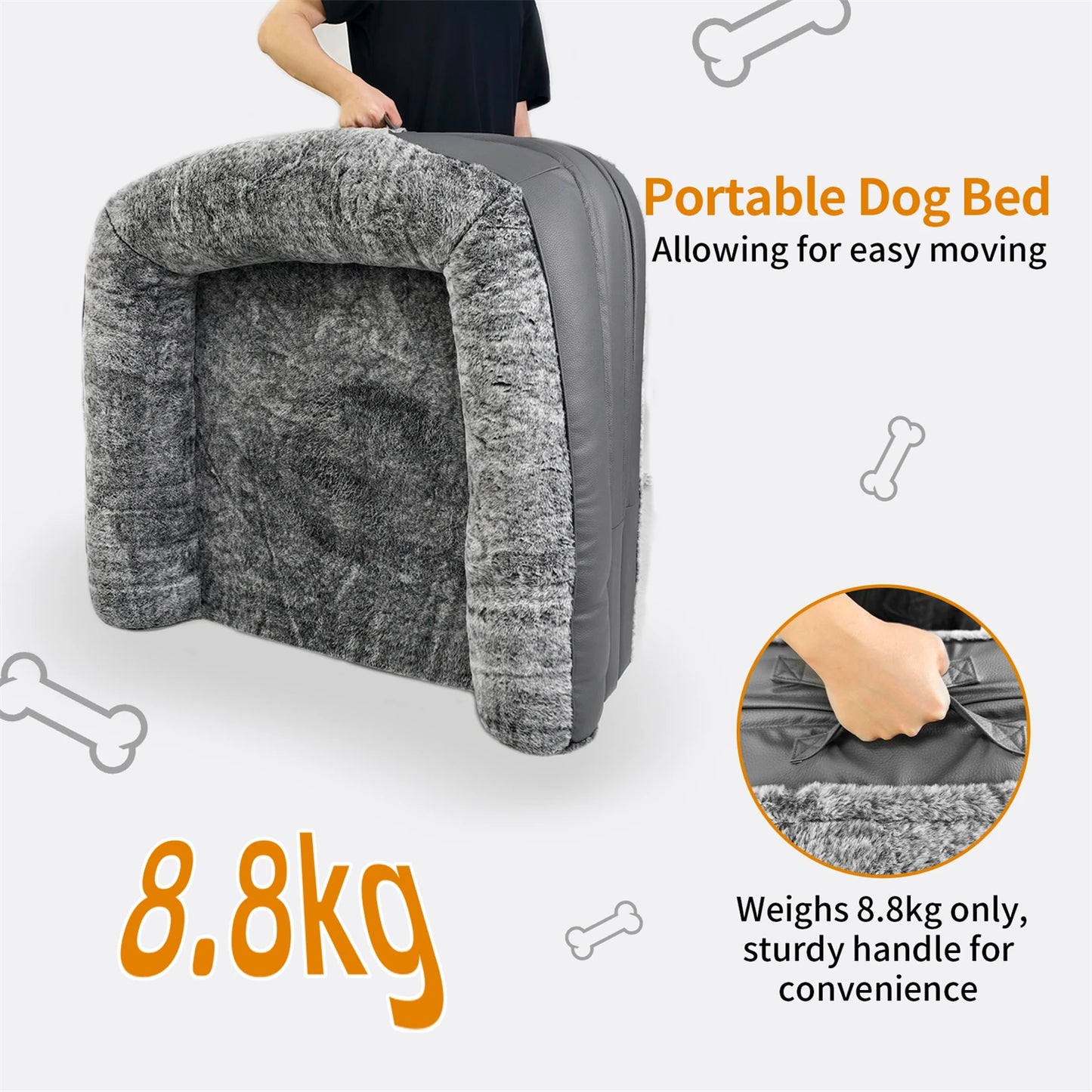 BINGOPAW Calming Foldable Orthopedic Dog Bed With Plush Cover Foam