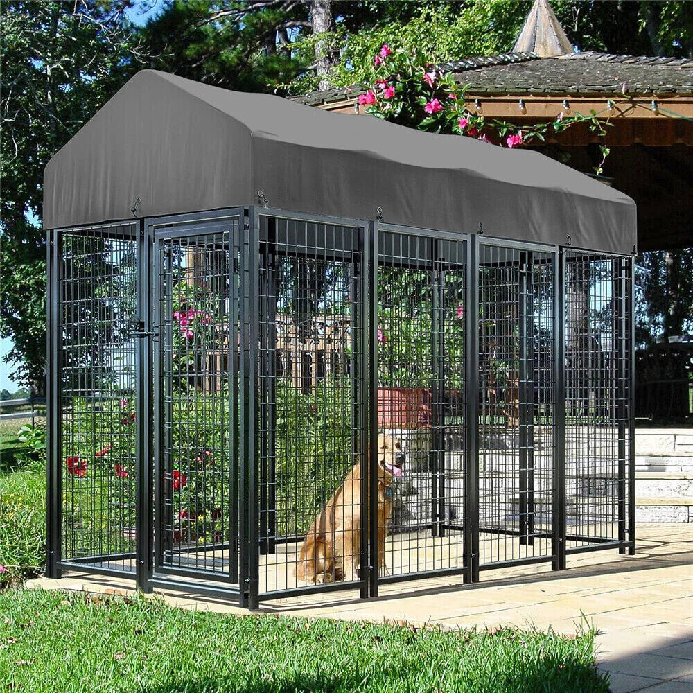 BORWARTH Heavy Duty Dog Kennel Playpen With Roof Cover