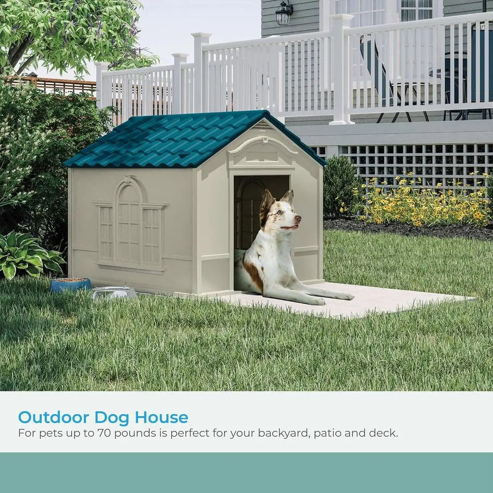 Deluxe Dog House With Removable Roof And Vents Personalization Labels