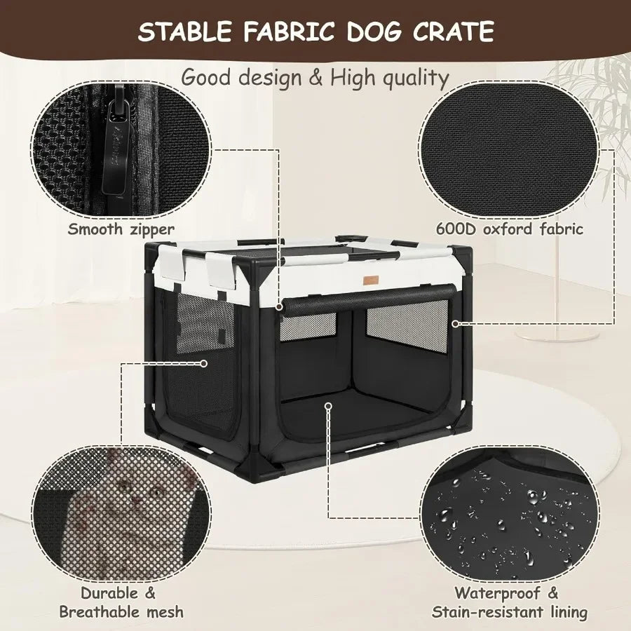Hign-concerned Soft Pet Kennel With 3 Door And Breathable Mesh