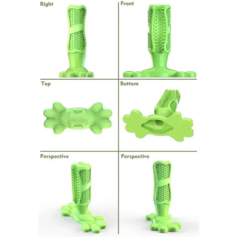 Pet Dog Cactus Interactive Rubber Chew Toy Dental Toothbrush Dispenser