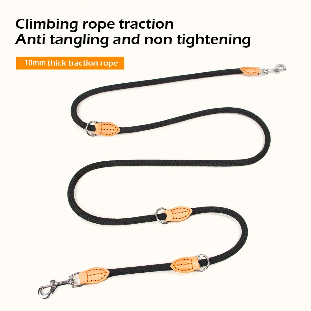 New Generation Dog Leash Nylon Hands Free For Two Dogs